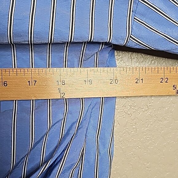 Zara Small Shirt Dress Button Front Blue Stripe Twist Front Long sleeve - Picture 10 of 11